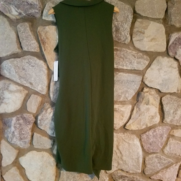 Military Button Faux Wrap Tulip hem dress 2X - Picture 3 of 8